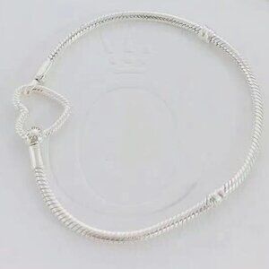 Pandora Moments Heart Closure Snake Chain Bracelet